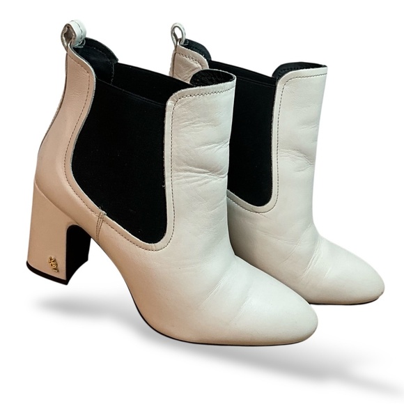 KURT GEIGER London Genuine Leather Heeled Cream Raylan Ankle Boot US Sz 9.5 - Picture 7 of 15